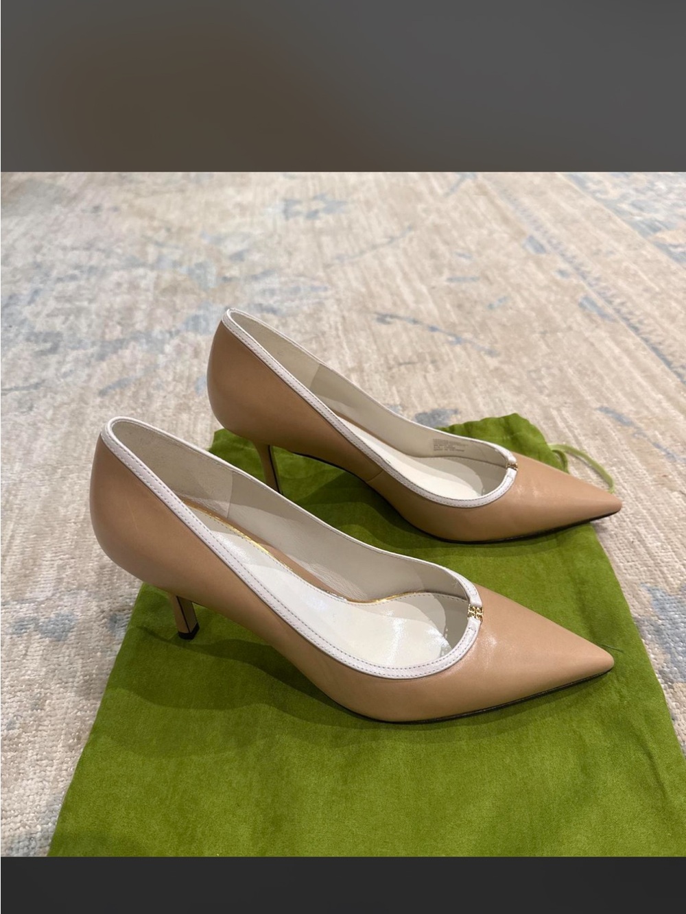 Tory Burch Women's Pointed-Toe Nude Pumps - Cantucci Color - Picture 3 of 7